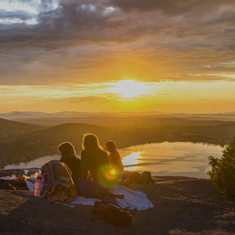 group watching sunset