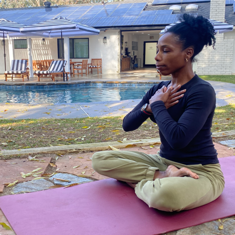 woman doing yoga