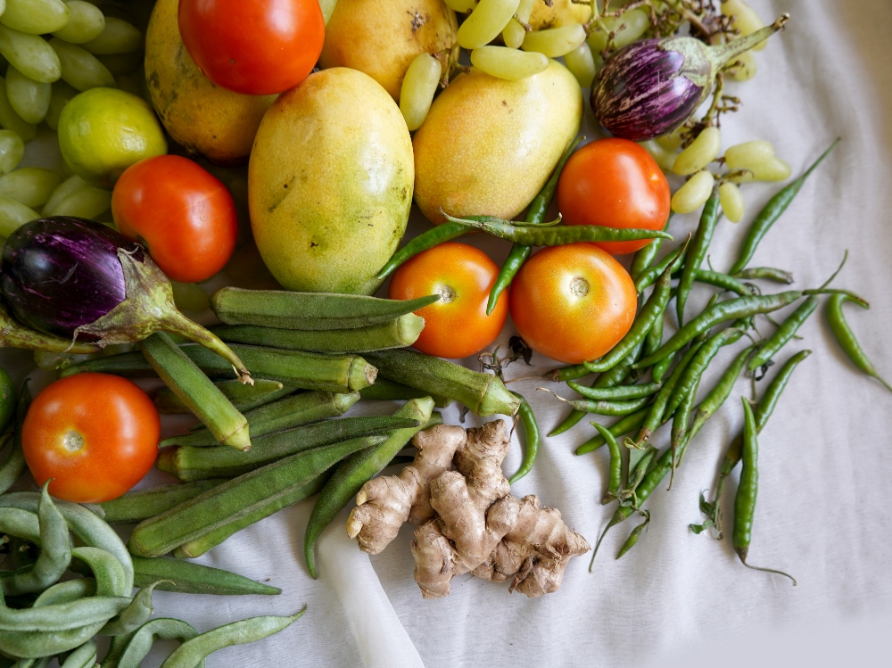 fresh vegetables on a table