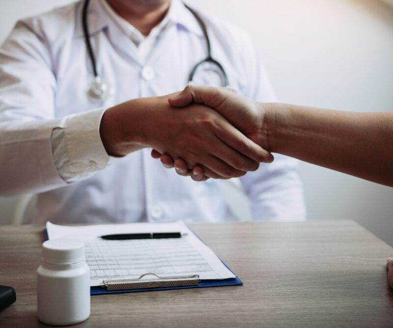 man shaking hands with doctor  Medical Detox vs. SelfDetox