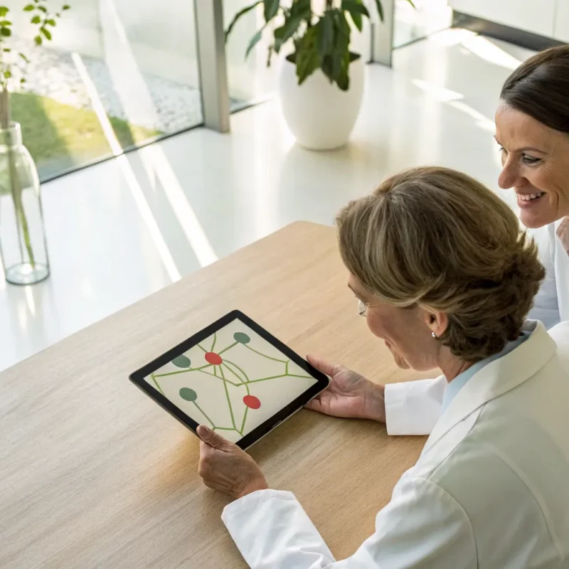 Professionals at an alcohol rehab facility discussing a personalized treatment plan.