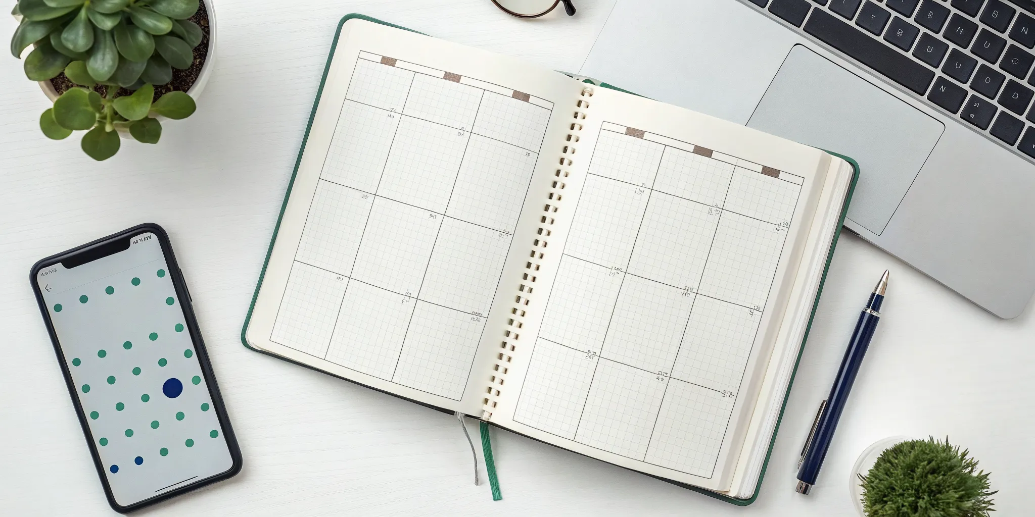 Creating a relapse prevention plan with a planner and laptop.